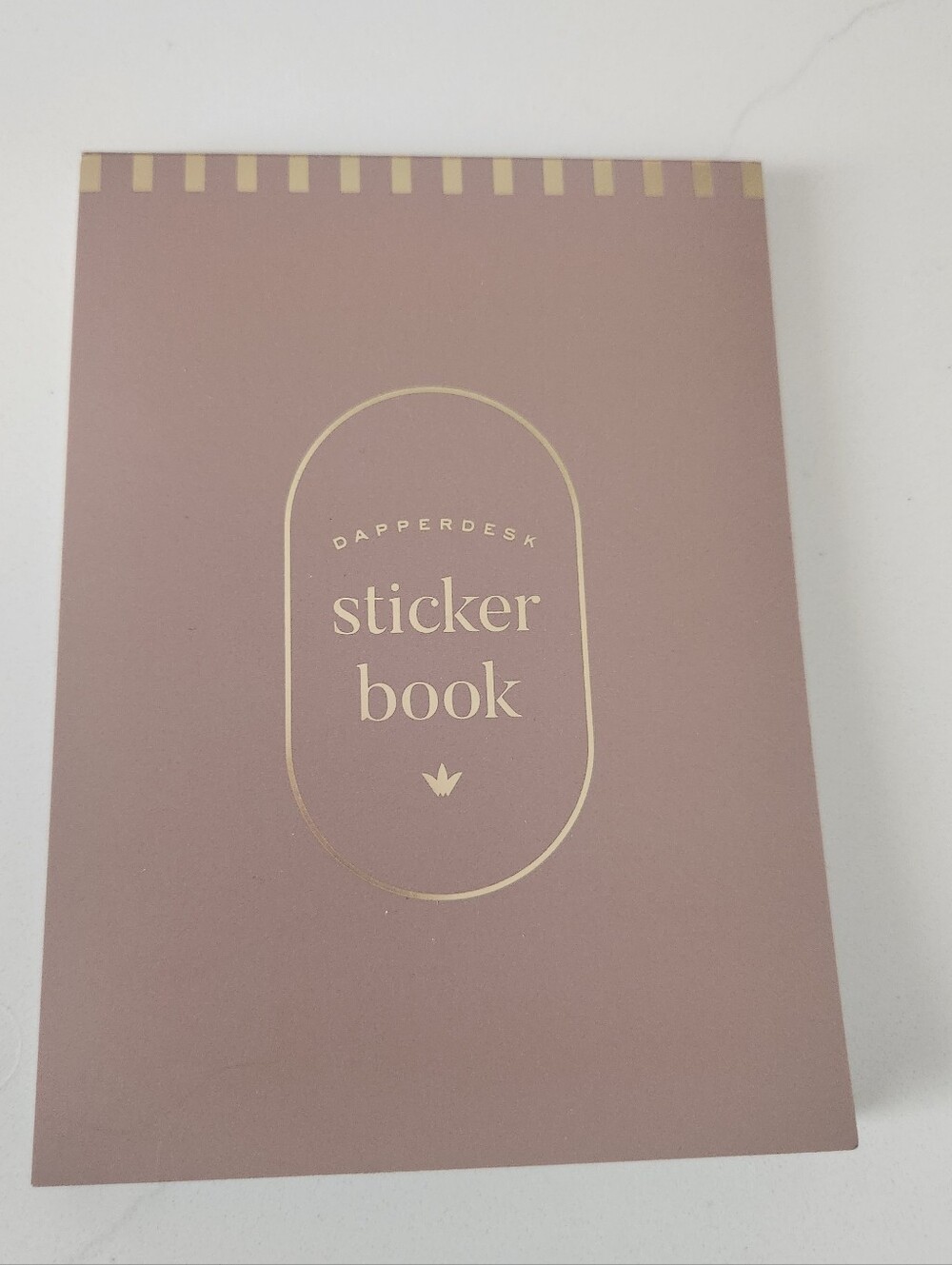 NWOT- Dapperdesk Sticker Book - Mauve Cover with Gold Foil